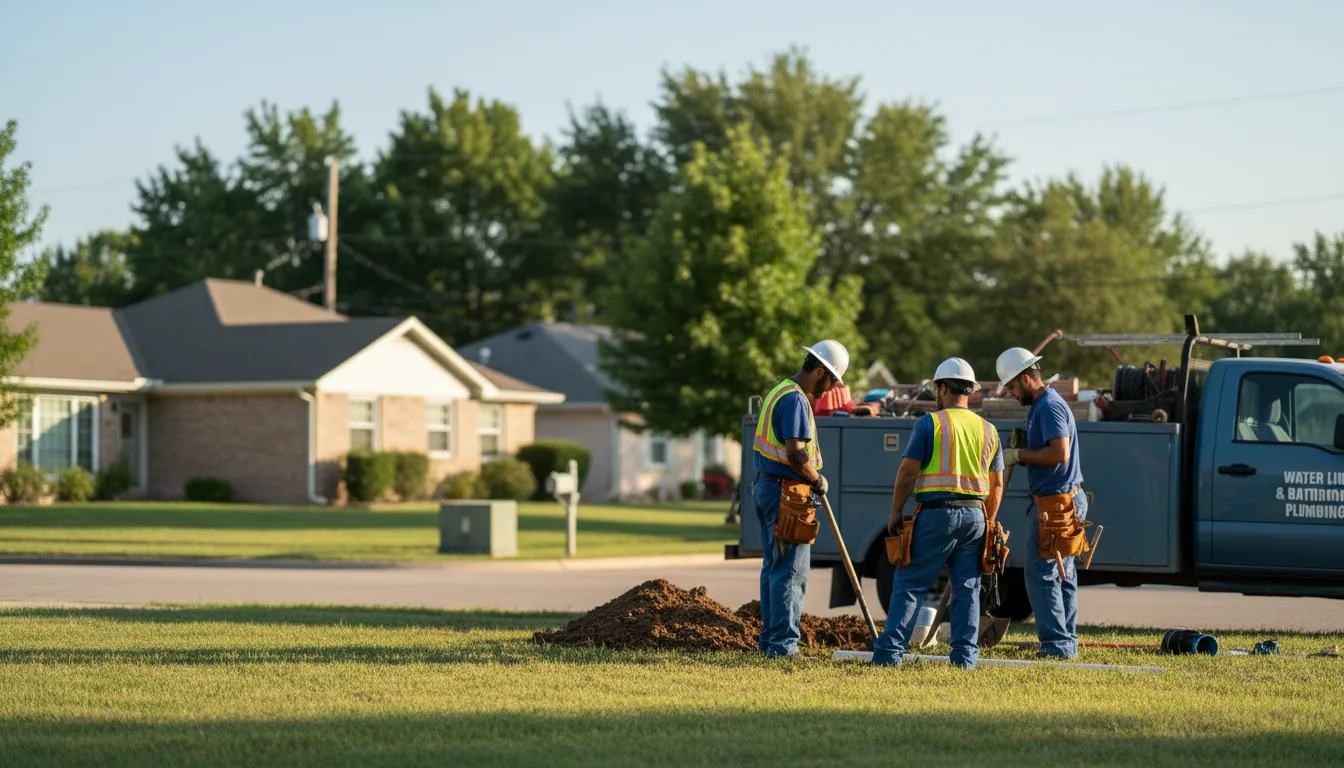 Residential water line and bathroom plumbing service in Henrietta, NC